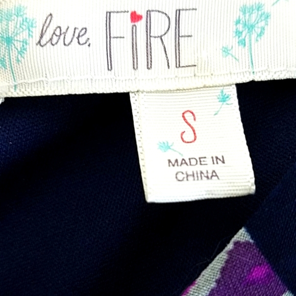 Love fire Sundress sheath lined chiffon navy pink orange purple geometric print - Picture 4 of 10